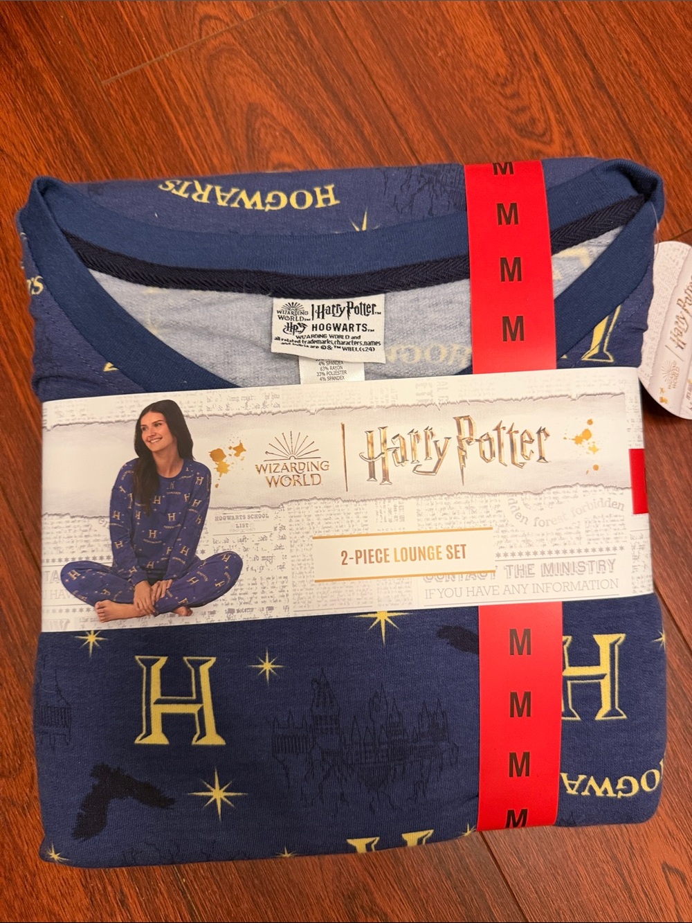 Warner Bros. Harry Potter Navy Blue and Gold Womens 2-Piece Lounge Pajama Set